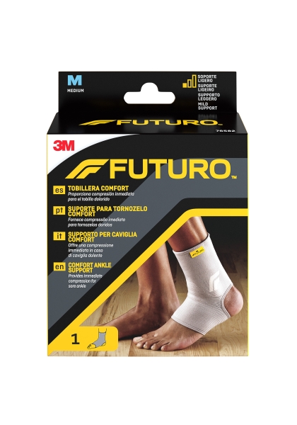 Futuro Comfort Tobillera - Talla M (31.8 - 38.1cm) - Transpirable - Elastico - Color Gris