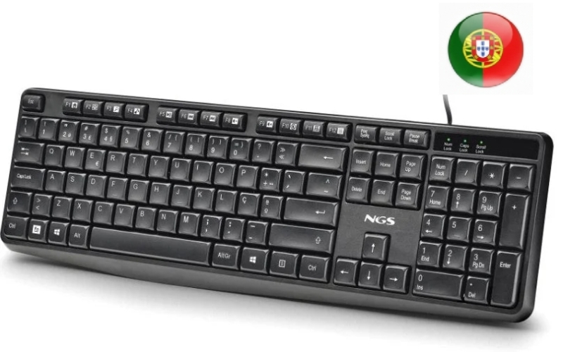 NGS Funky V4 Teclado USB - QWERTY Portugues - 12 Teclas Multimedia - Teclas de Membrana Silenciosas - Inclinacion Ajustable - Cable 1.5m - Color Negro NGS Funky V4 Teclado USB - QWERTY Portugues - 12 Teclas Multimedia - Teclas de Membrana Silenciosas - Inclinacion Ajustable - Cable 1.5m - Color Negro