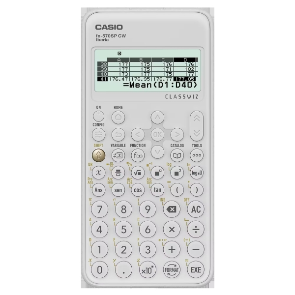 Casio Iberia Classwiz FX-570SP Calculadora Cientifica Pantalla LCD 12 Digitos - 560 Funciones - Tapa Protectora - Color Blanco Casio Iberia Classwiz FX-570SP Calculadora Cientifica Pantalla LCD 12 Digitos - 560 Funciones - Tapa Protectora - Color Blanco
