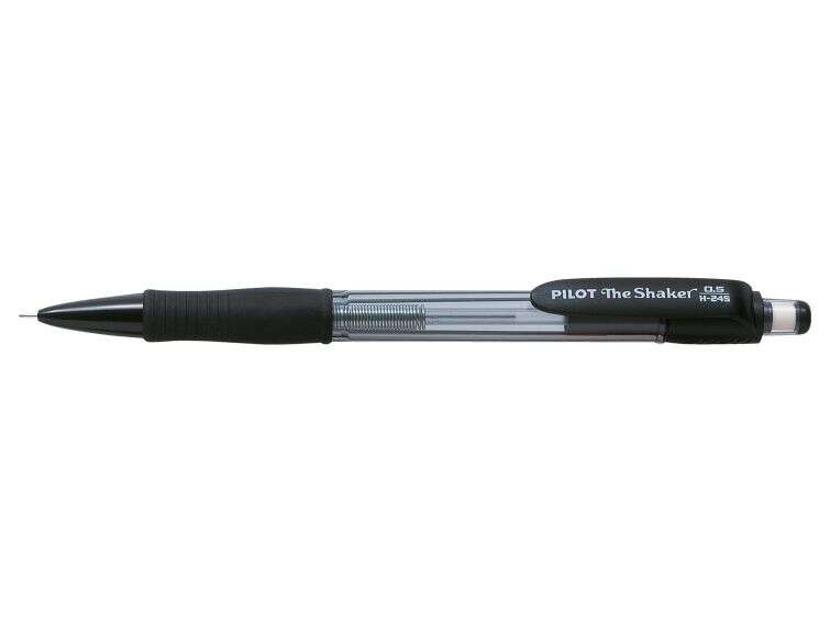 Pilot Portaminas The Shaker H-245 - Grip de Goma - Mina de 0.5mm - Goma de Borrar - Color Negro