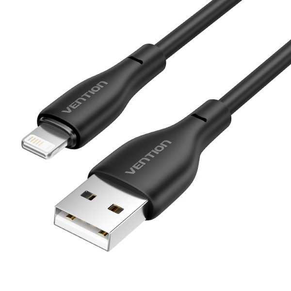 Vention Cable de Carga USB-A/Lightning - TPE Duradero - Transferencia 480Mbps - Alimentacion 2A - Potencia 10W Max - 1 Metro - Color Negro