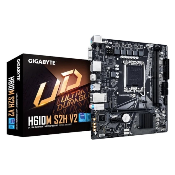 Gigabyte H610M S2H V2 Placa Base Intel1700 2x DDR5 - M.2, SATA, PCIe4.0 - HDMI, DisplayPort, VGA, RJ-45, USB 3.2 - MicroATX Gigabyte H610M S2H V2 Placa Base Intel1700 2x DDR5 - M.2, SATA, PCIe4.0 - HDMI, DisplayPort, VGA, RJ-45, USB 3.2 - MicroATX