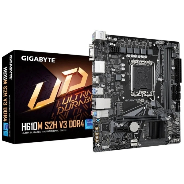Gigabyte H610M S2H V3 Placa Base Intel1700 2x DDR4 - M.2, SATA, PCIe4.0 - HDMI, DisplayPort, VGA, RJ-45, USB 3.2 - MicroATX Gigabyte H610M S2H V3 Placa Base Intel1700 2x DDR4 - M.2, SATA, PCIe4.0 - HDMI, DisplayPort, VGA, RJ-45, USB 3.2 - MicroATX