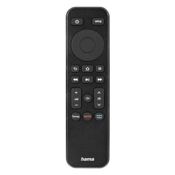 Hama Mando a Distancia para TV - Universal - Alcance 10m - Acceso Directo a Plataformas de Streaming - 14x3.8x1.9cm - Color Negro