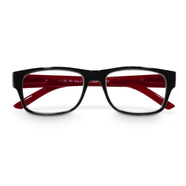 Hama Gafas de Lectura de +3.0 Dioptrias - Montura de Plastico Reciclado - Unisex - Color Negro y Rojo