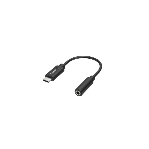 Hama Essential Cable Adaptador de Audio - USB-C Macho - Jack Hembra de 3.5mm - Estereo - Color Negro Hama Essential Cable Adaptador de Audio - USB-C Macho - Jack Hembra de 3.5mm - Estereo - Color Negro