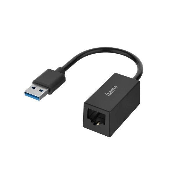 Hama Essential Adaptador de Red - USB-A Macho - Ethernet RJ45 Hembra - Velocidad hasta 1Gbit/s - Color Negro Hama Essential Adaptador de Red - USB-A Macho - Ethernet RJ45 Hembra - Velocidad hasta 1Gbit/s - Color Negro
