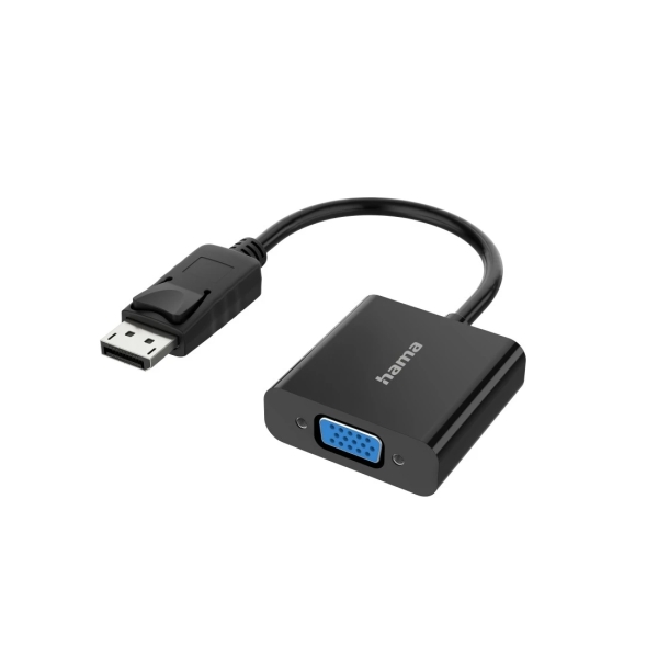 Hama Essential Adaptador de Video - Full HD - Cable 0.15m - DisplayPort Macho - VGA Hembra - Color Negro