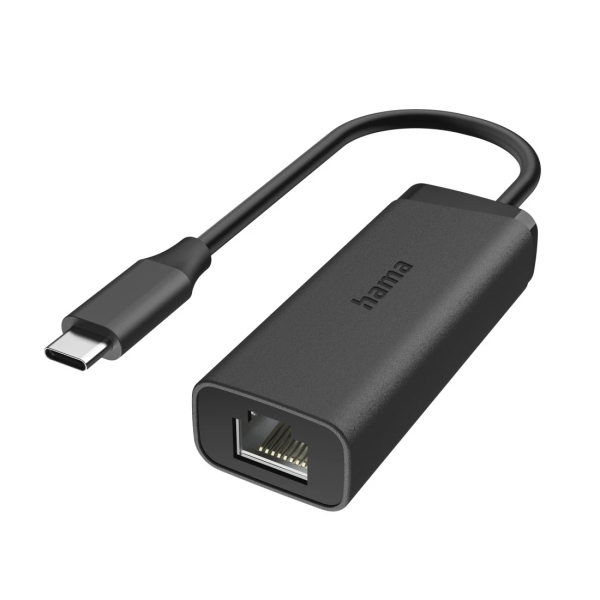 Hama Essential Adaptador de Red - USB-C Macho - Ethernet RJ45 Hembra - Velocidad hasta 2.5Gbit/s - Color Negro Hama Essential Adaptador de Red - USB-C Macho - Ethernet RJ45 Hembra - Velocidad hasta 2.5Gbit/s - Color Negro
