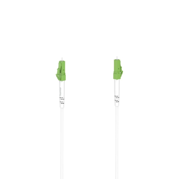 Hama Essential Cable de Fibra Optica Monomodo - Longitud 5m - Transmision hasta 10Gbit/s - Conector LC/APC - Color Blanco