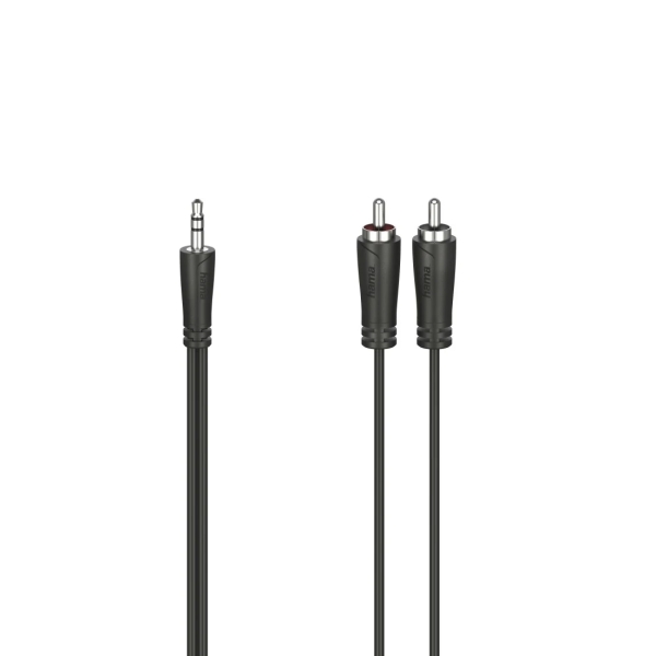 Hama Essential Cable de Audio - 2x RCA Macho - Jack 3.5mm Macho - Longitud 1.5m - Estereo - Color Negro Hama Essential Cable de Audio - 2x RCA Macho - Jack 3.5mm Macho - Longitud 1.5m - Estereo - Color Negro
