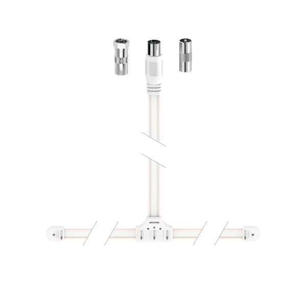Hama Essential Antena Dipolo DAB+ - Cable Coaxial de 1.75m - Color Blanco
