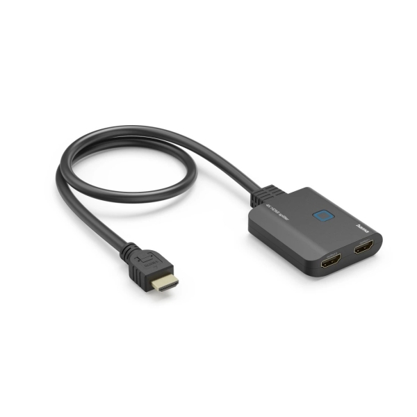 Hama Divisor HDMI 4K - 1 Entrada - 2 Salidas - Indicador LED - 6.55x1.6x5.55cm - Color Negro Hama Divisor HDMI 4K - 1 Entrada - 2 Salidas - Indicador LED - 6.55x1.6x5.55cm - Color Negro