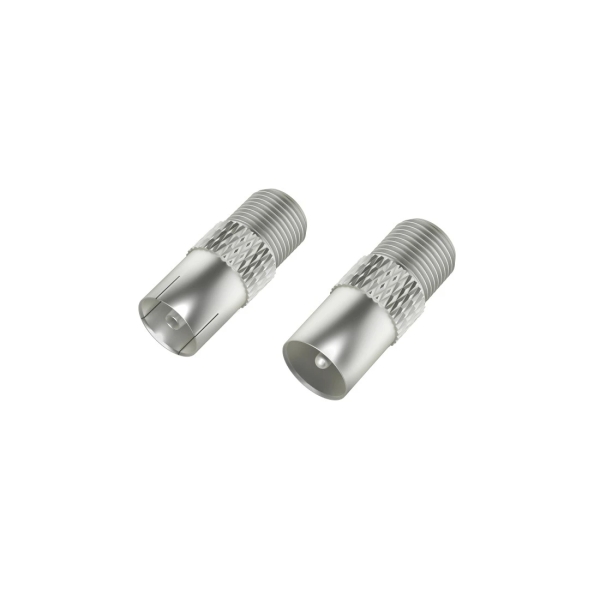 Hama Essential Set de Adaptadores para Cable de Antena - Coaxial Hembra a F Hembra - Coaxial Macho a F Hembra - Color Plata Hama Essential Set de Adaptadores para Cable de Antena - Coaxial Hembra a F Hembra - Coaxial Macho a F Hembra - Color Plata