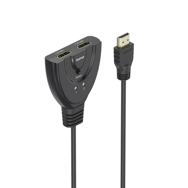 Hama Essential Conmutador HDMI 4K - Cable 1.7cm - Luz LED - 2 Entradas HDMI Hembra - 1 Salida HDMI Macho - Color Negro Hama Essential Conmutador HDMI 4K - Cable 1.7cm - Luz LED - 2 Entradas HDMI Hembra - 1 Salida HDMI Macho - Color Negro