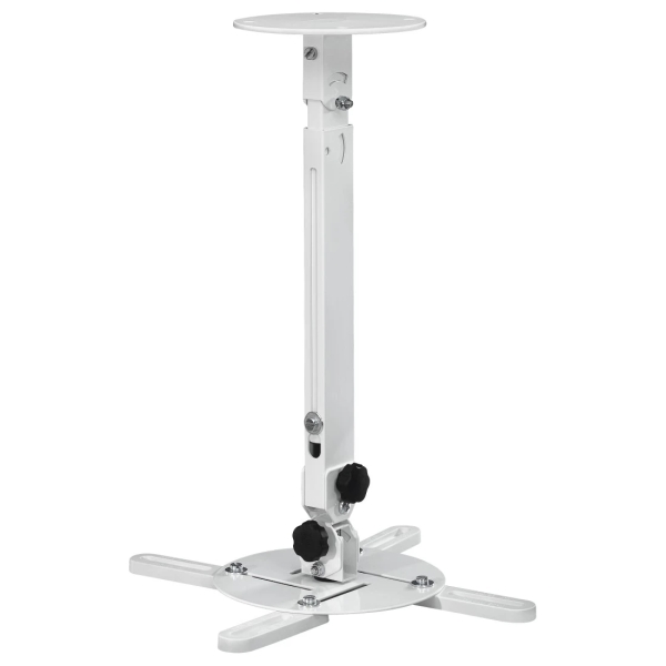 Hama Soporte de Techo para Proyector - Soporta hasta 15kg - Altura Ajustable entre 13 y 63.5cm - Giratorio 360º - Acero - Color Blanco