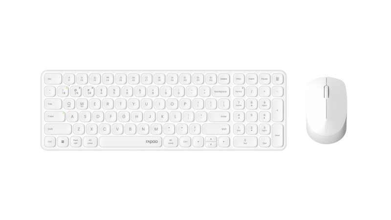 Rapoo 9310M Pack Teclado Ultrafino + Raton Inalambricos - Bluetooth y 2.4GHz - Raton 2400 DPI - Autonomia hasta 12 Meses - Color Blanco Rapoo 9310M Pack Teclado Ultrafino + Raton Inalambricos - Bluetooth y 2.4GHz - Raton 2400 DPI - Autonomia hasta 12 Meses - Color Blanco