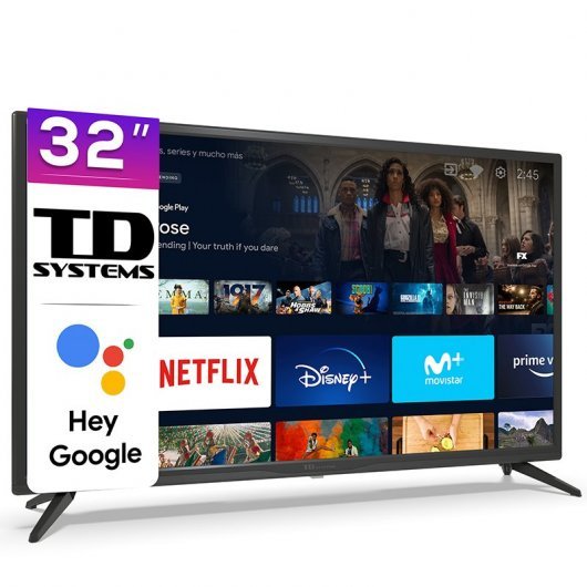TD Systems Televisor Smart TV 32\" LED HD - WiFi, Bluetooth, HDMI, USB - Asistente de Voz - VESA 200x100mm