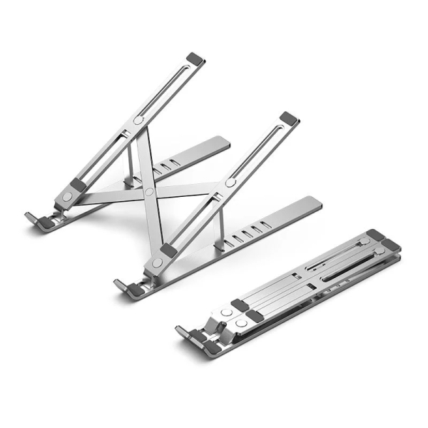 Vention Soporte para Portatiles hasta 17\" - Soporta hasta 15kg - Antideslizante - Aluminio - Angulo Ajustable - Color Plata