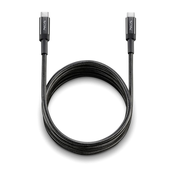 NGS Cable 2.0 USB-C Macho a USB-C Macho - Carga Ultrarapida hasta 100W - Longitud 3m - Color Negro