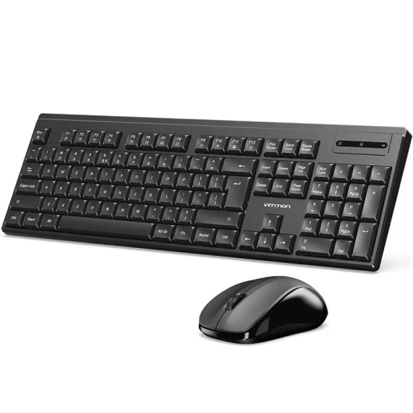 Vention Pack Tecaldo y Raton Inalambrico 2.4GHz - QWERTY ES - 105 Teclas - Raton Simetrico con 3 Botones 1200dpi - Carcasa en ABS - Alcance hasta 10m - Alimentacion a Pilas - Color Negro Vention Pack Tecaldo y Raton Inalambrico 2.4GHz - QWERTY ES - 105 Teclas - Raton Simetrico con 3 Botones 1200dpi - Carcasa en ABS - Alcance hasta 10m - Alimentacion a Pilas - Color Negro