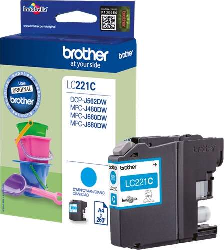 Brother LC221 Cyan Cartucho de Tinta Original - LC221CBP Brother LC221 Cyan Cartucho de Tinta Original - LC221CBP