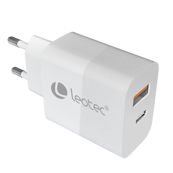 Leotec Cargador Universal 30W GAN - 1USB-C PD + 1USB-A - Color Blanco