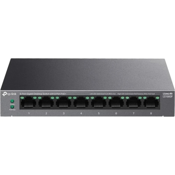 TP-Link TL-LS108GP Switch 8 Puertos 10/100/1000Mbps - POE TP-Link TL-LS108GP Switch 8 Puertos 10/100/1000Mbps - POE