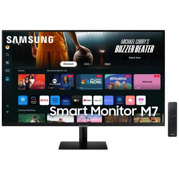 Samsung Smart Monitor M7 32\" LED 4K UltraHD HDR WiFi, Bluetooth - Respuesta 4ms - Mando a Distancia - Altavoces Incorporados - 16:9 - USB-A y C, HDMI - VESA 100x100mm