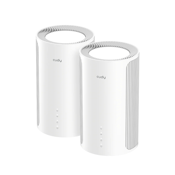 Cudy BE11000 Pack de 2 Sistemas WiFi 7 Mesh 2.5G Tribanda - Tecnologia MLO - Servidor y Cliente VPN - Ethernet 2.5Gbps - hasta 200 Dispositivos - Control en la Nube con App - 116x202mm - Color Blanco Cudy BE11000 Pack de 2 Sistemas WiFi 7 Mesh 2.5G Tribanda - Tecnologia MLO - Servidor y Cliente VPN - Ethernet 2.5Gbps - hasta 200 Dispositivos - Control en la Nube con App - 116x202mm - Color Blanco