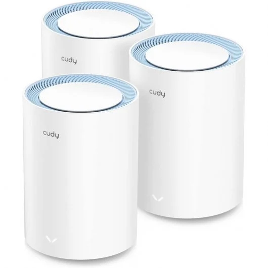 Cudy M1200 Pack de 3 Sistemas WiFi Mesh AC1200 Dual Band - 867Mbps en 5GHz, 300Mbps en 2,4GHz - 1x Puerto LAN 10/100Mbps, 1x Puerto WAN 10/100Mbps - 2 Antenas Internas Cudy M1200 Pack de 3 Sistemas WiFi Mesh AC1200 Dual Band - 867Mbps en 5GHz, 300Mbps en 2,4GHz - 1x Puerto LAN 10/100Mbps, 1x Puerto WAN 10/100Mbps - 2 Antenas Internas