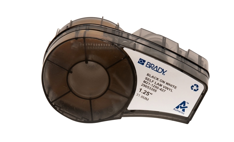 Brady M21-1250-427 Cinta de Etiquetas Original Vinilo Autolaminable - Texto Negro sobre Fondo Blanco - Ancho 31,75mm x 4,30m Brady M21-1250-427 Cinta de Etiquetas Original Vinilo Autolaminable - Texto Negro sobre Fondo Blanco - Ancho 31,75mm x 4,30m