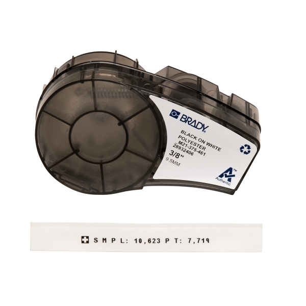 Brady M21-375-461-AW Cinta de Etiquetas Original Poliester - Texto Negro sobre Fondo Blanco - Ancho 9.53mm x 6,40m Brady M21-375-461-AW Cinta de Etiquetas Original Poliester - Texto Negro sobre Fondo Blanco - Ancho 9.53mm x 6,40m