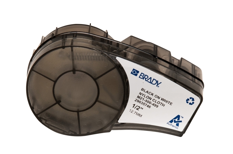 Brady M21-500-499 Cinta de Etiquetas Original Tela de Nylon - Texto Negro sobre Fondo Blanco - Ancho 12,70mm x 4,88m Brady M21-500-499 Cinta de Etiquetas Original Tela de Nylon - Texto Negro sobre Fondo Blanco - Ancho 12,70mm x 4,88m