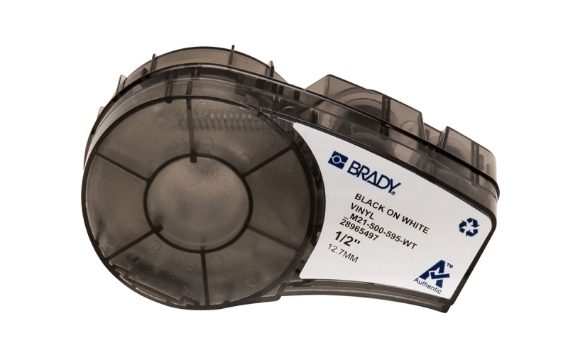 Brady M21-500-595-WT Cinta de Etiquetas Original Vinilo - Texto Negro sobre Fondo Blanco - Ancho 12,70mm x 6,40m Brady M21-500-595-WT Cinta de Etiquetas Original Vinilo - Texto Negro sobre Fondo Blanco - Ancho 12,70mm x 6,40m