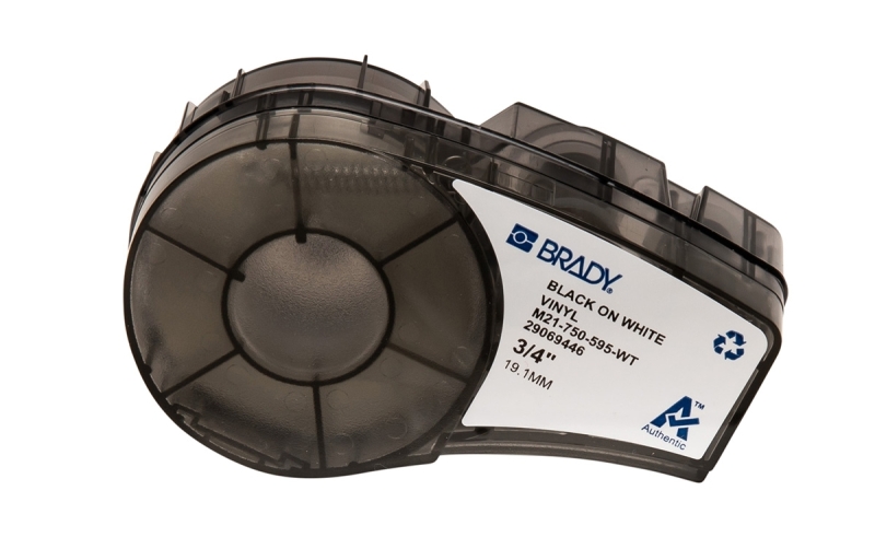 Brady M21-750-595-WT Cinta de Etiquetas Original Vinilo - Texto Negro sobre Fondo Blanco - Ancho 19,05mm x 6,4m Brady M21-750-595-WT Cinta de Etiquetas Original Vinilo - Texto Negro sobre Fondo Blanco - Ancho 19,05mm x 6,4m