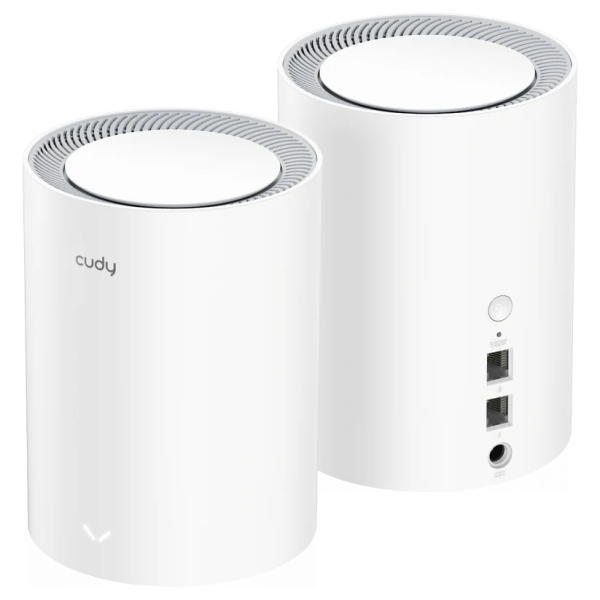 Cudy AX3000 Pack de 2 Sistemas WiFi 6 Mesh AX3000 2.5G Dual Band - Admite Ancho de Banda de 20/40/80/160MHz - 1x Puerto LAN 10/100/1000Mbps, 1x Puerto WAN 2.5Gbps - 5 Antenas Internas Cudy AX3000 Pack de 2 Sistemas WiFi 6 Mesh AX3000 2.5G Dual Band - Admite Ancho de Banda de 20/40/80/160MHz - 1x Puerto LAN 10/100/1000Mbps, 1x Puerto WAN 2.5Gbps - 5 Antenas Internas
