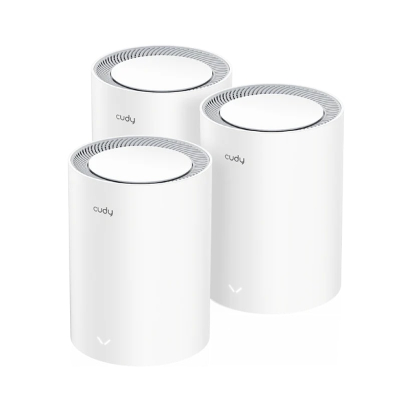 Cudy Pack de 3 Sistemas WiFi Mesh 7 Gigabit Dual Band BE3600 - Velocidad hasta 1000Mbps - 3 Puertos - Antenas Internas - Color Blanco Cudy Pack de 3 Sistemas WiFi Mesh 7 Gigabit Dual Band BE3600 - Velocidad hasta 1000Mbps - 3 Puertos - Antenas Internas - Color Blanco