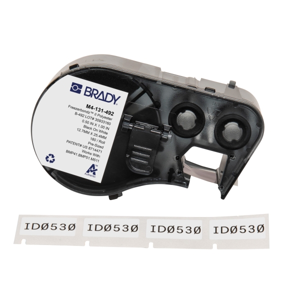 Brady M4-131-492 Cinta de Etiquetas Original Poliester Ultrafinas para Laboratorio - Texto Negro sobre Fondo Blanco - Ancho 25,40mm x Alto 12,70mm Brady M4-131-492 Cinta de Etiquetas Original Poliester Ultrafinas para Laboratorio - Texto Negro sobre Fondo Blanco - Ancho 25,40mm x Alto 12,70mm