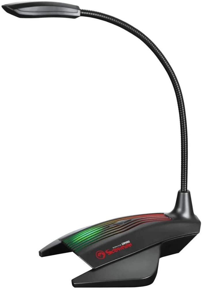 Scorpion MIC01 Microfono de Cuello Flexible USB - Retroiluminacion RGB - Boton Silencio - Cable de 1.50m - Color Negro