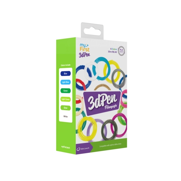MyFirst Filament Refill - Pack 5 Recambios Filamentos para 3D PEN Artist - Colores Calidos, Amarillo, Rosa, Rojo, Purpura, Negro y Verde MyFirst Filament Refill - Pack 5 Recambios Filamentos para 3D PEN Artist - Colores Calidos, Amarillo, Rosa, Rojo, Purpura, Negro y Verde