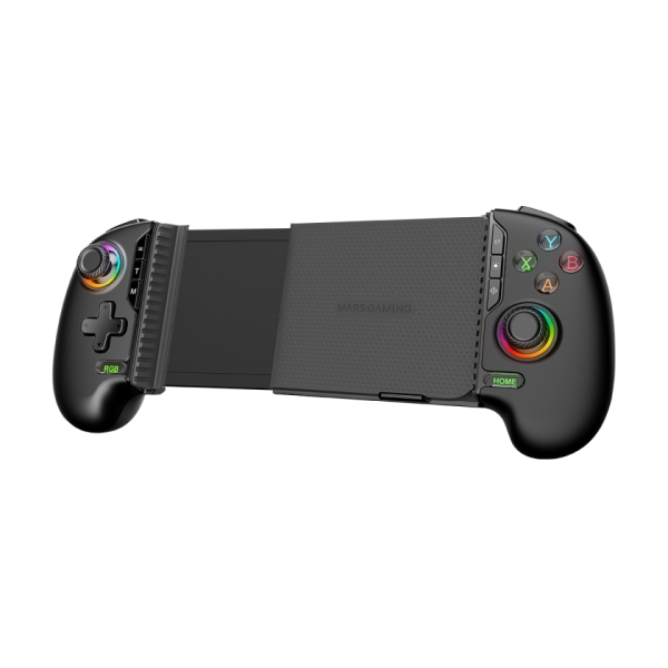 Mars Gaming MGPXPRO Gamepad Multiplataforma - Bluetooth - Autonomia hasta 10h - Vibracion Dual - Bateria 1000mAh - Cable USB-C de 1m - Smartphones hasta 7\" - 210x110x53mm - Color Negro