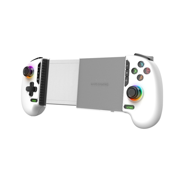 Mars Gaming MGPXPRO Gamepad Multiplataforma - Bluetooth - Autonomia hasta 10h - Vibracion Dual - Bateria 1000mAh - Cable USB-C de 1m - Smartphones hasta 7\" - 210x110x53mm - Color Blanco