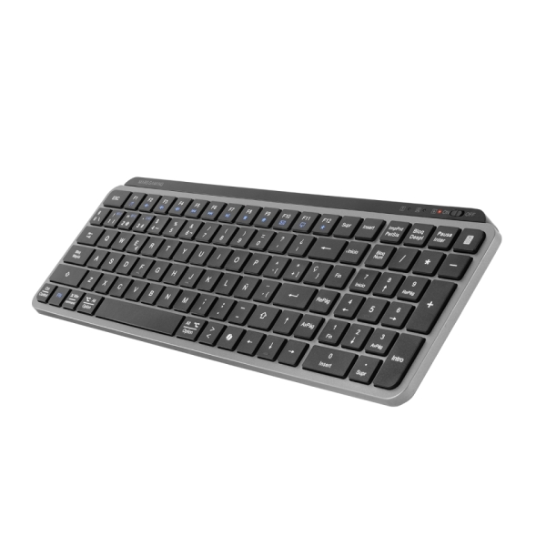 Mars Gaming MK-SILENKEYS Teclado Completo Inalambrico - Bluetooth - Disposicion QWERTY ES - 720mAh - Teclas Silenciosas de Perfil Bajo - Accesos Directos - 384x132x24mm - Color Negro