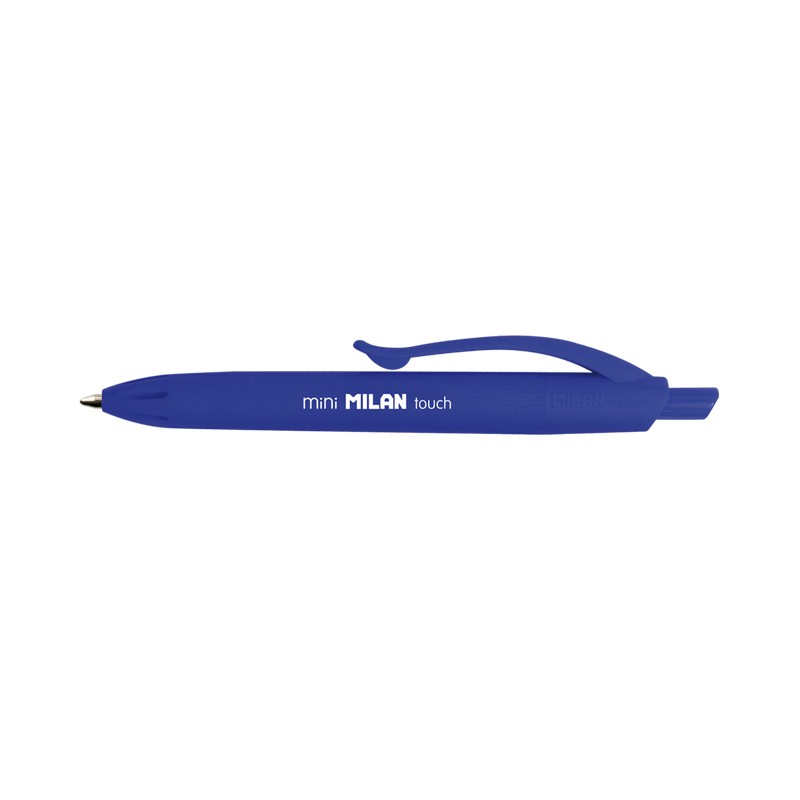 Milan P1 Touch Mini Boligrafo de Bola Retractil - Punta Redonda 1.0 mm - Tinta con Base de de Aceite - Escritura Suave - Color Azul