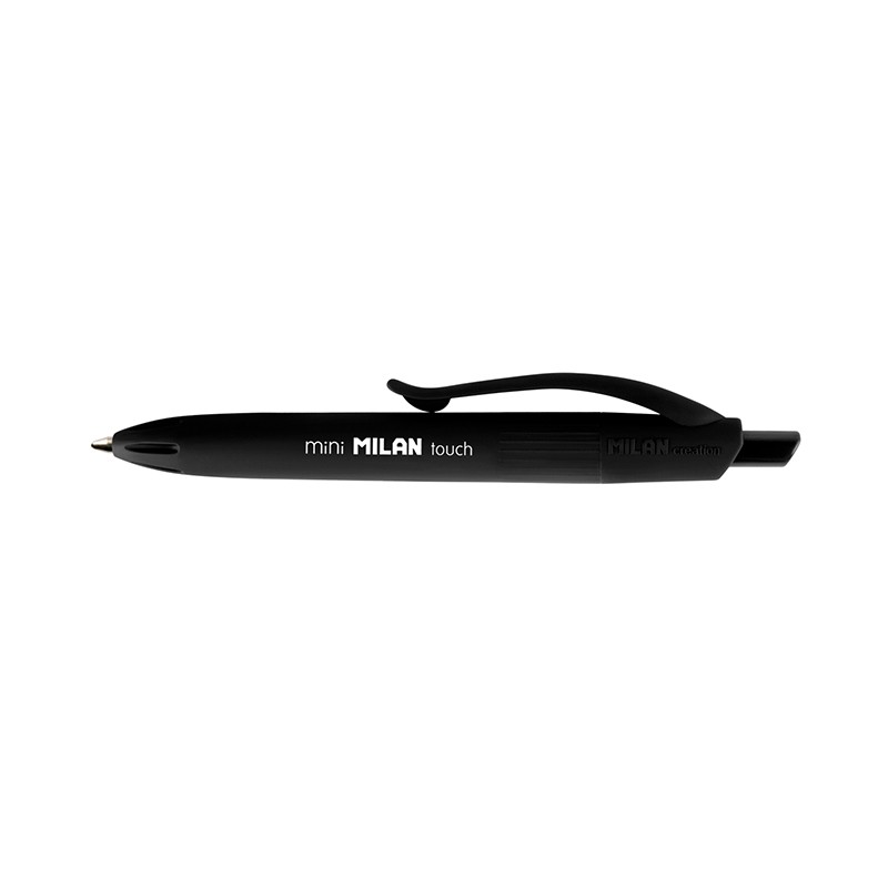 Milan P1 Touch Mini Boligrafo de Bola Retractil - Punta Redonda 1.0 mm - Tinta con Base de de Aceite - Escritura Suave - Color Negro