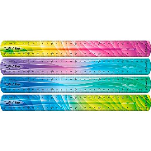Maped Twist´n Flex Regla de Flexible 30cm - Irrompible - Doble Graduacion - Colores Degradados Aleatorios