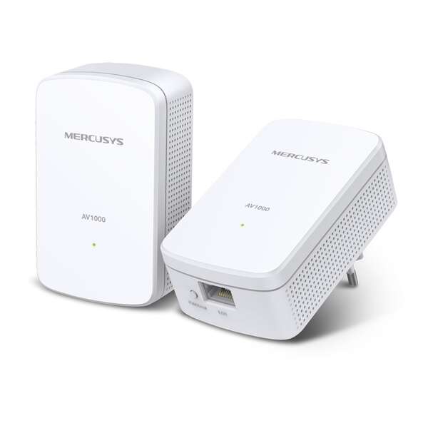 Mercusys MP500 Adaptador Powerline - 1000Mbps - Alcance 300m - Gigabit Ethernet - Pack de 2 Mercusys MP500 Adaptador Powerline - 1000Mbps - Alcance 300m - Gigabit Ethernet - Pack de 2