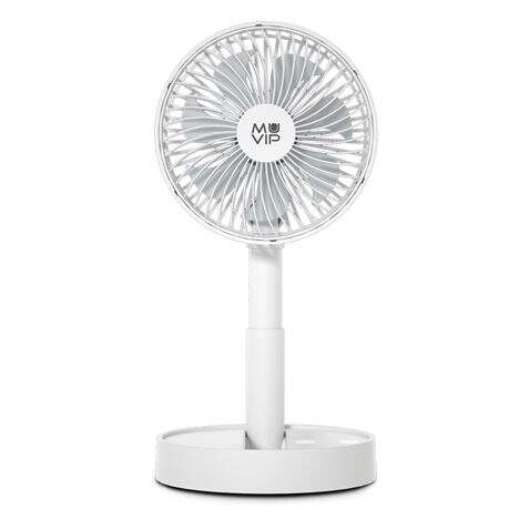 Muvip Ventilador de Sobremesa Portatil Plegable 5W 15cm de Diametro - 4 Velocidades - Angulo Ajustable hasta 90º - Autonomia hasta 12h - Color Blanco Muvip Ventilador de Sobremesa Portatil Plegable 5W 15cm de Diametro - 4 Velocidades - Angulo Ajustable hasta 90º - Autonomia hasta 12h - Color Blanco