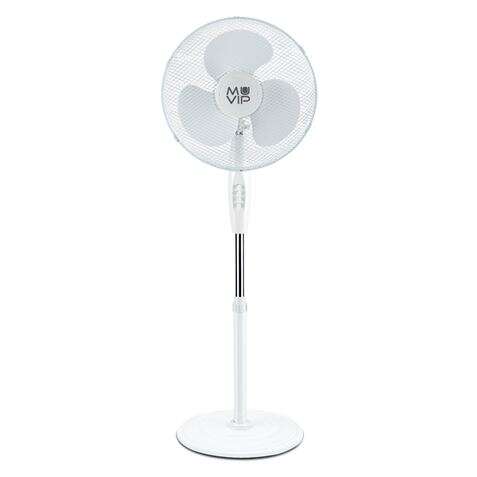 Muvip Ventilador de Pie 45W 3 Aspas - 3 Velocidades - Altura e Inclinacion Ajustables - Base Reforzada - Color Blanco Muvip Ventilador de Pie 45W 3 Aspas - 3 Velocidades - Altura e Inclinacion Ajustables - Base Reforzada - Color Blanco